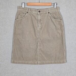 Levi's Women's Classic Corduroy Five Pocket Rivet Skirt Tan Beige Medium